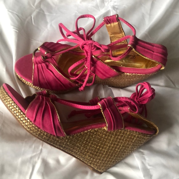 Pink wedge espadrilles - Picture 1 of 4